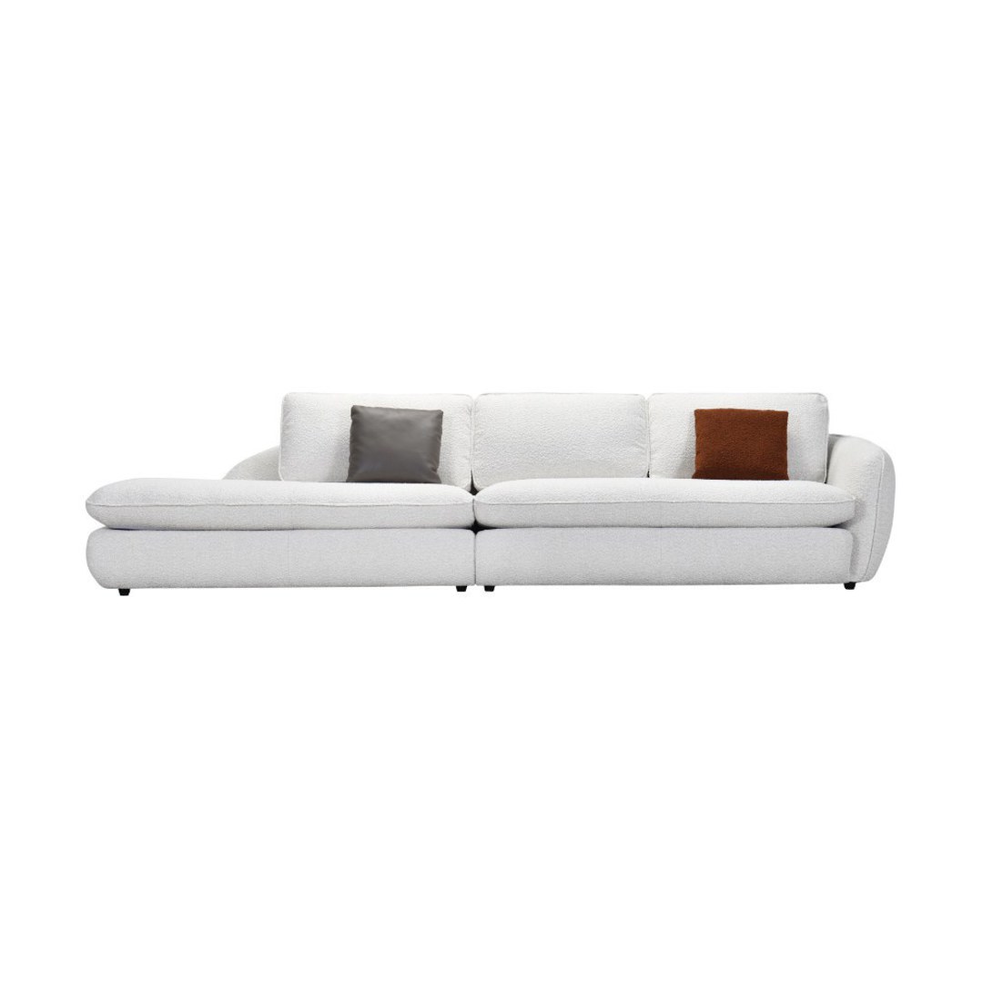 Carpi Fabric Chaise Lounge - Feather Filled White image 1